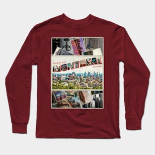 Greetings from Montreal in Canada Vintage style retro souvenir Long Sleeve T-Shirt